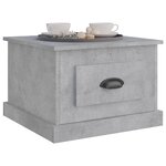 vidaXL Table basse gris béton 50x50x35 cm bois d'ingénierie