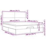 vidaXL Cadre de lit ottoman avec matelas gris clair 200x200 cm velours