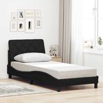 vidaXL Cadre de lit sans matelas noir 90x200 cm tissu