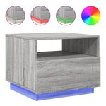 vidaXL Table basse avec lumières LED sonoma gris 50x49x40 cm