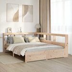 vidaXL Lit bibliothèque sans matelas 140x200 cm bois massif de pin