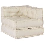 vidaXL Unité de canapé modulaire 3 Pièces Crème Tissu