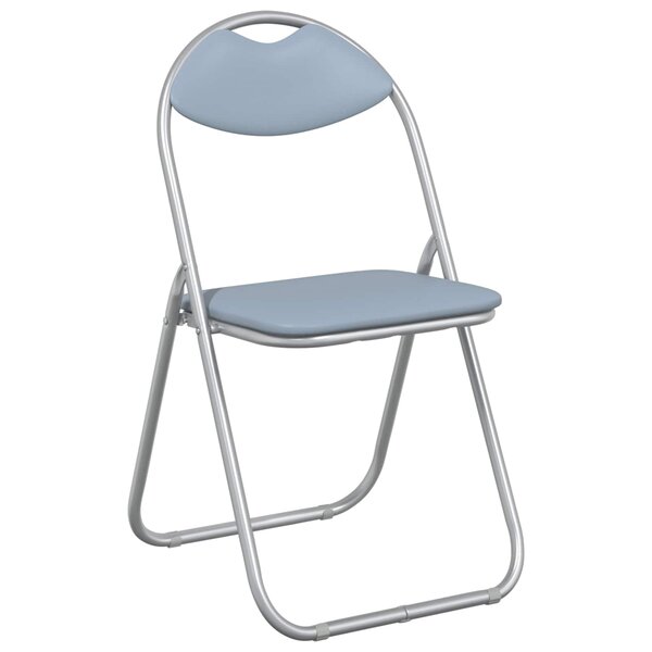 vidaXL Chaise pliante 8 Pièces Gris 48 x 43 5 x 81 cm Simili cuir