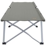 vidaXL Lit de camping pliant 2 Pièces Gris 62 x 194 x 42 cm Tissu Oxford