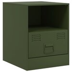 vidaXL Tables de chevet 2 Pièces vert olive 34 5x39x44 cm acier
