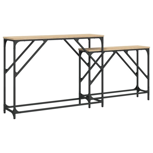 vidaXL Tables console gigognes 2 Pièces chêne sonoma bois d'ingénierie