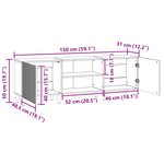 vidaXL Meuble TV Bois ancien 150 x 31 x 50 cm Bois d'ingénierie