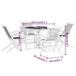 vidaXL Ensemble à dîner d'extérieur pliable 5 Pièces Bois solide de teck