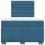 vidaXL Sommier à lattes de lit et matelas bleu 120x200 cm velours