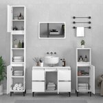 vidaXL Ensemble de meubles salle de bain 3 Pièces blanc bois d'ingénierie