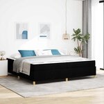 vidaXL Cadre de lit avec matelas Noir 200 x 200 cm tissu