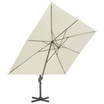 vidaXL Parasol de jardin avec base portable sable