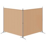 vidaXL Paravent à 2 panneaux Beige 348 x 180 cm Tissu