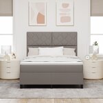 vidaXL Lit Box Spring avec Matelas Taupe 140x190 cm Tissu