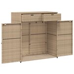 vidaXL Armoire de rangement jardin beige 105x55x113 cm résine tressée