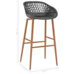 vidaXL Chaises de bar lot de 4 gris