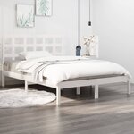 vidaXL Cadre de lit Blanc Bois massif 135x190 cm Double