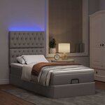 vidaXL Cadre de lit ottoman avec matelas taupe 90x190 cm tissu