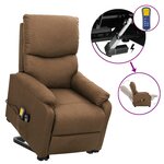 vidaXL Fauteuil de massage Taupe Tissu