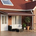 vidaXL Auvent rétractable électrique Marron 4 × 3 m