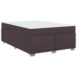 vidaXL Cadre de lit avec matelas Marron foncé 140 x 200 cm tissu