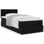 vidaXL Cadre de lit ottoman avec matelas noir 80x200 cm velours