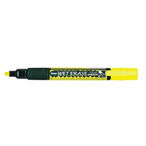 Marqueur craie WET ERASE CHALK MARKER Pointe moyenne Biseau Jaune x 12 PENTEL