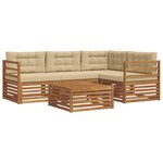 vidaXL Ensemble de canapés d'extérieur 5 pc Naturel et Beige