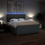 vidaXL Sommier à lattes de lit avec matelas Gris foncé 180x200cm Tissu