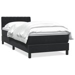 vidaXL Sommier à lattes de lit avec matelas noir 90x210 cm velours
