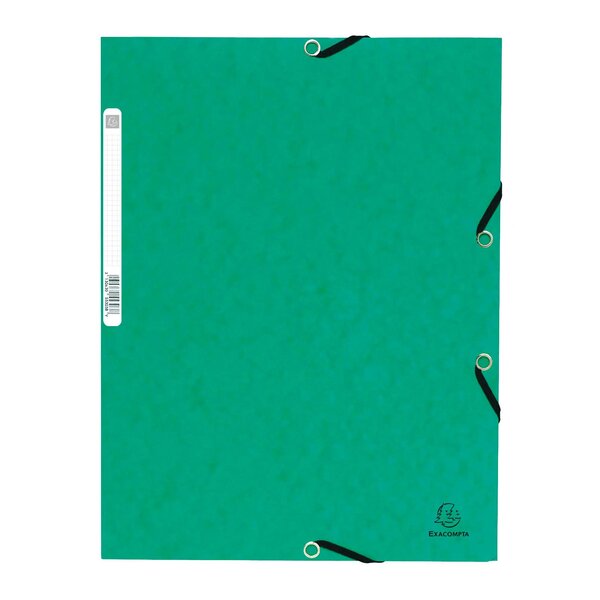 Chemise À Élastiques 3 Rabats Carte Lustrée 355g/m2 - Vert - X 50 - Exacompta