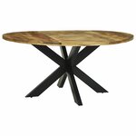 vidaXL Table de salle à manger 160 x 160 x 76 cm bois de manguier brut