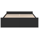 vidaXL Cadre de lit avec tiroirs noir 140x200 cm bois d'ingénierie