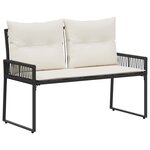 vidaXL Banc extérieur 2 -Seater 4 pc 110 x 59 x 82 cm polyrotin