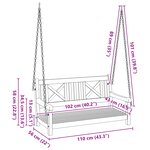 vidaXL Banc swing de jardin 2 places 110x56x58 cm en bois massif d'acacia