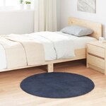 vidaXL Tapis shaggy à poils longs NAVARRA bleu marine 100x100 cm