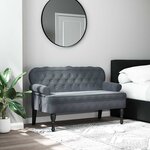 vidaXL Banc avec dossier gris foncé 119 5x64 5x75 cm velours