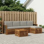 vidaXL Ensemble de canapés d'extérieur 6 Pièces Naturel et gris clair