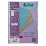 Intercalaires Carte Lustrée 400g/m2 Aquarel 12 Positions - A4 - Couleurs Assorties - X 15 - Exacompta