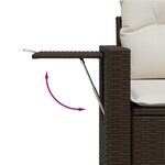vidaXL Salon de jardin avec coussins 9 Pièces marron résine tressée