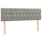 vidaXL Têtes de lit 2 Pièces Gris clair 80x7x78/88 cm Velours