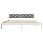 vidaXL Cadre de lit avec tête de lit Blanc et gris clair 200 x 200 cm