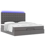 vidaXL Cadre de lit ottoman avec matelas gris 180x200 cm similicuir