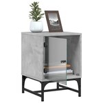 vidaXL Tables de chevet et portes vitrées 2 Pièces gris béton 35x37x50 cm