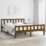vidaXL Cadre de lit sans matelas marron miel bois massif