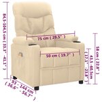vidaXL Fauteuil de massage Crème Tissu
