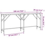 vidaXL Table console chêne sonoma 180x29x75 cm bois d'ingénierie