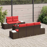 vidaXL Ensemble de canapé de jardin 6 Pièces Marron polyrotin