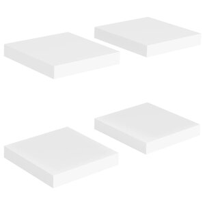 vidaXL Étagères murales flottantes 4 Pièces blanc 23x23 5x3 8 cm MDF