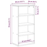 vidaXL Armoire latérale ODDA blanc 40x24x79 cm bois massif pin